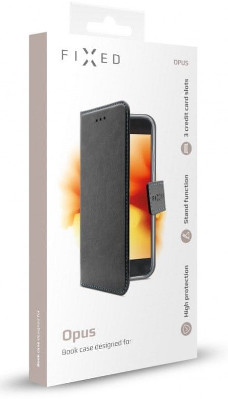FIXED Pouzdro typu kniha Opus pro Xiaomi Redmi Note 8 Pro, černé (FIXOP-463-BK)