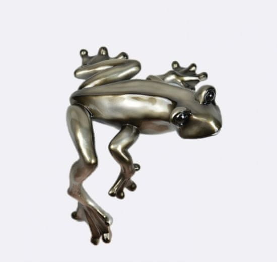 Maxwhite Socha Žába sedící stříbrná 38 x 36 x 46cm