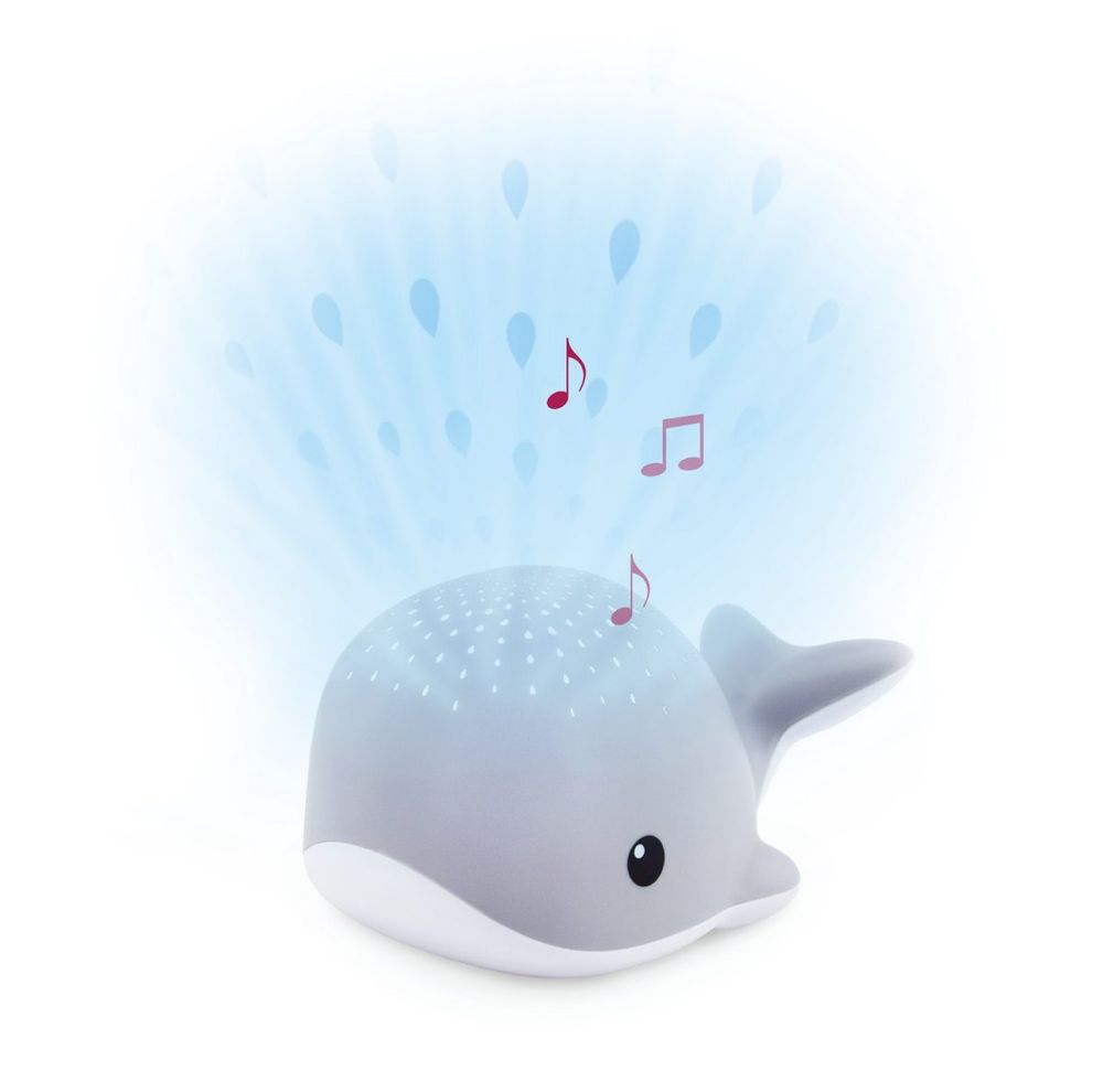 ZAZU Velryba WALLY šedá - noční projektor s melodiemi
