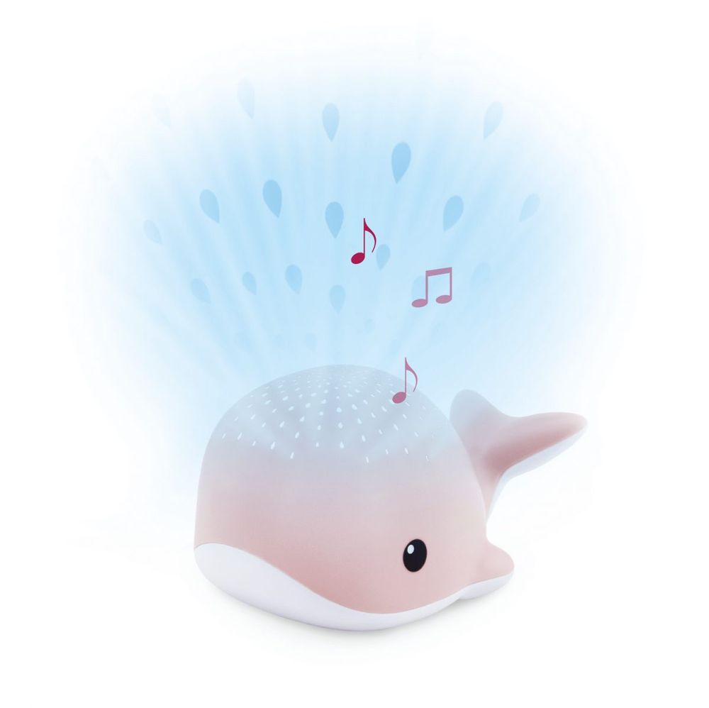 ZAZU Velryba WALLY růžová - noční projektor s melodiemi