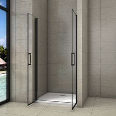 H K Sprchové dveře dvoukřídlé BLACK SAFIR D2 100, 96-100 x 200 cm