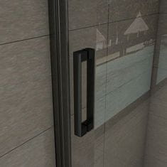 H K Sprchové dveře jednokřídlé BLACK SAFIR D1 90, 88,7-91,7x 200 cm
