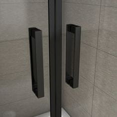 H K Sprchové dveře dvoukřídlé BLACK SAFIR D2 100, 96-100 x 200 cm