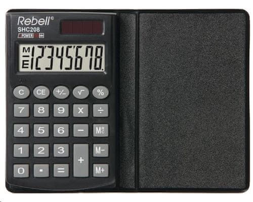 Stolní kalkulačka Rebell SHC208, solární, MU, výpočet daní, zaokrouhlování, decimal place selector