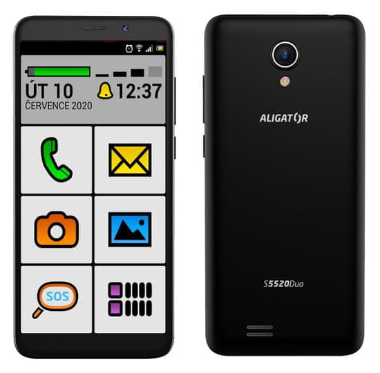 Aligator S5520 Duo Senior, 1GB/16GB, černý - rozbaleno