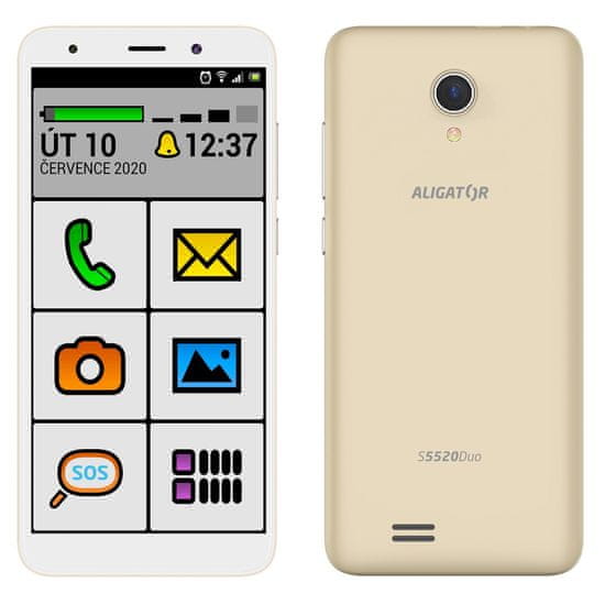 Aligator S5520 Duo Senior, 1GB/16GB, zlatý - zánovní