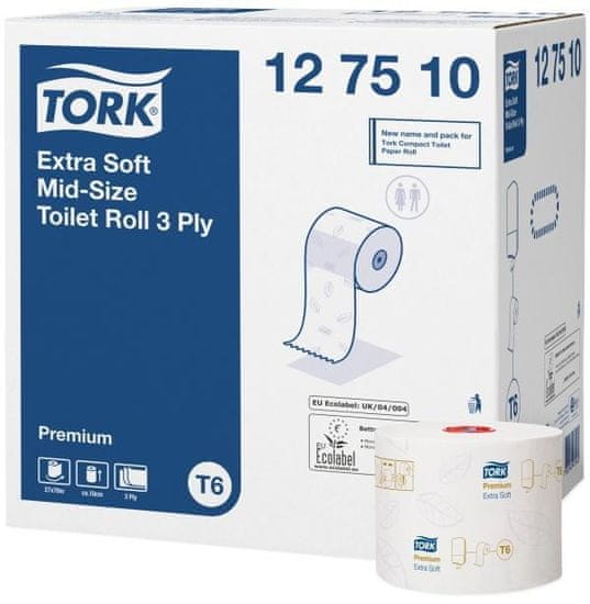 Tork Mid-size extra jemný toaletní papír Premium 3 vrstvy T6 - 127510