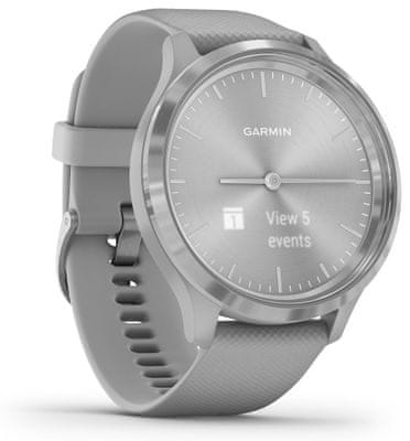 Hybridní chytré hodinky Garmin vivomove 3, krytý OLED displej, reálné analogové ručičky, ovládání hudebního přehrávače, sledování fyzické aktivity