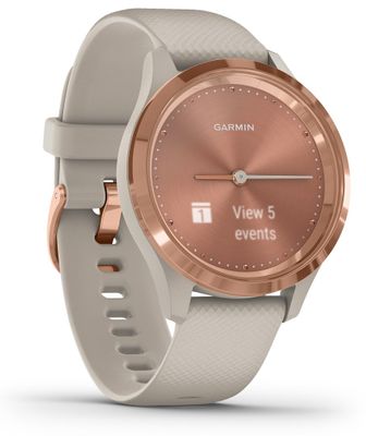 Hybridní chytré hodinky Garmin vivomove 3S, krytý OLED displej, reálné analogové ručičky, ovládání hudebního přehrávače, sledování fyzické aktivity