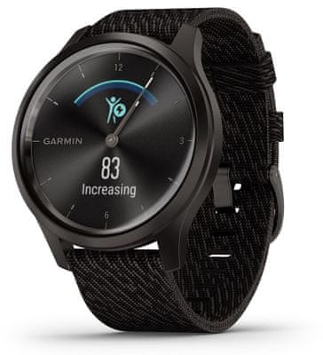 hybridní chytré hodinky Garmin vivomove Style, tep, stres, spánek, metabolismus, pitný režim, vzdálenosti, kroky, spálené kalorie, VO2 Max, zásoba energie