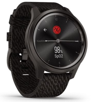 Hybridní chytré hodinky Garmin vivomove Style, skrytý barevný AMOLED displej, reálné analogové ručičky, ovládání hudebního přehrávače, sledování fyzické aktivity, bezkontaktní platby Garmin Pay, NFC