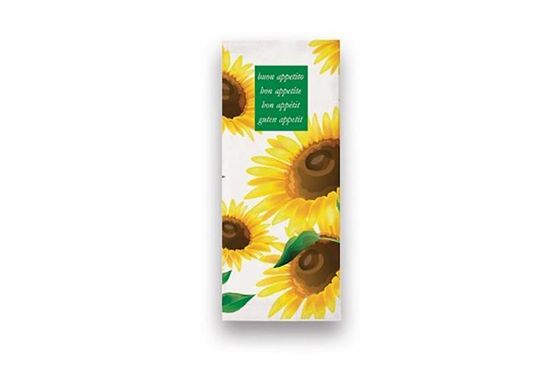 INFIBRA Papírová kapsička na příbory Infibra Slunečnice s bílým ubrouskem - 125ks