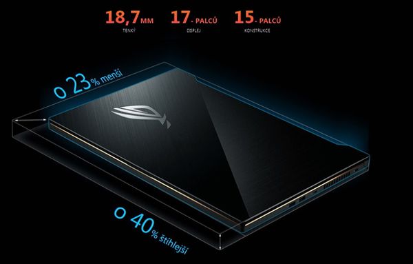Herní notebook Asus ROG Zephyrus S (GX701GVR-H6033T) výkon intel 9. generace hry  NVIDIA G-Sync