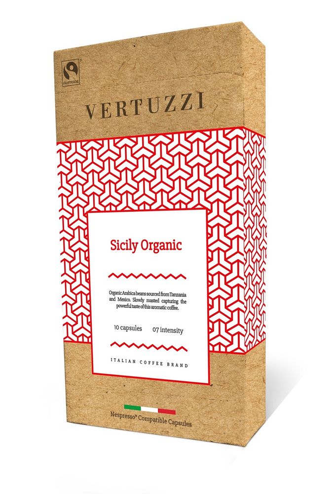 Vertuzzi Sicily Organic – kompostovatelné kapsle pro kávovary Nespresso, 10 ks