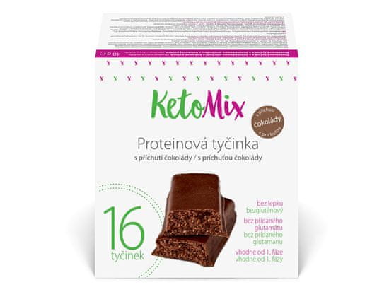 KetoMix KetoMix Proteinové tyčinky s příchutí čokolády 16 porcí