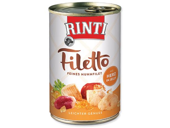 Rinti Konzerva Filetto kuře + kuřecí srdce v želé 420 g