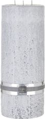 Lene Bjerre Víceknotová svíčka se strukturou kamene STONE, světle šedá , velikost L, doba hoření 175 hodin