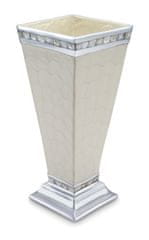 Julia Knight Velká hliníková váza CLASSIC s perleťovou mozaikou, smetanově bílá