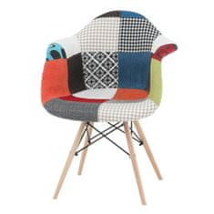 KONDELA Jídelní židle Tobo 3 New - vzor patchwork/buk