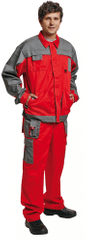 Max Evolution pánská tenká montérková bunda červená/šedá 54