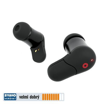 bezdrátová Bluetooth 4.2 sluchátka buxton rei-tw 100 fws nc be technologie nabíjecí 50mah baterie 3 h používání mikrofon pro handsfree nabíjecí pouzdro