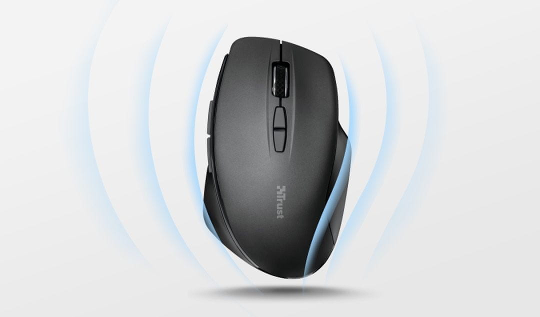 Bezdrátová myš Trust Themo (23340), ergonomický design, pohodlí, práce