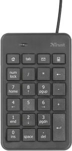 Trust Xalas (22221), numerická klávesnice, 23 kláves celkem, 5 speciálních, USB, 1,5m kabel