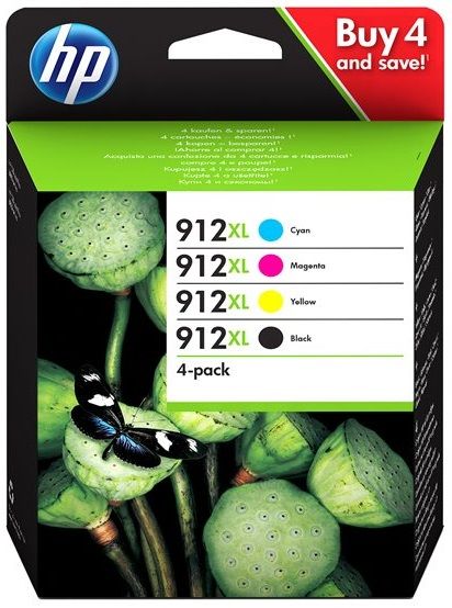 Levně HP 912XL čtyřbalení černá/azurová/žlutá/purpurová (3YP34AE)