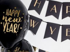 Paris Dekorace Balónky černé Happy New Year, 30 cm