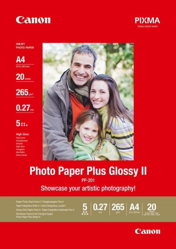 Canon fotopapír PP-201, A4, 265g/m2, 20 listů (2311B019)