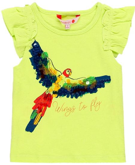 Boboli Dívčí tričko krátký rukáv papoušek