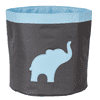 Velký úložný box na hračky, kulatý - šedý, modrý slon