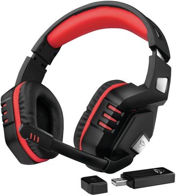 bezdrátová herní sluchátka Trust GXT 390 Juga (23378), 50mm měniče, sklápěcí mikrofon, ovladač hlasitosti, PS4, PC, notebook