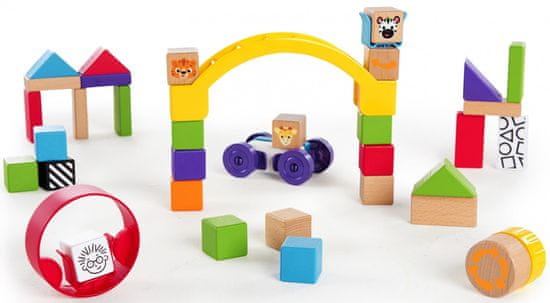 Hape Baby Einstein Hračka dřevěná stavebnice Curious Creations Kit