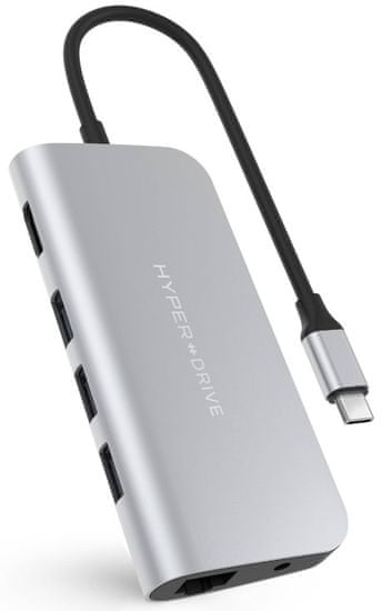 Hyper HyperDrive POWER 9-in-1 USB-C Hub pro iPad Pro, MacBook Pro/Air stříbrná HY-HD30F-SILVER