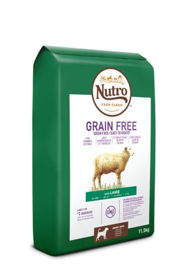 Nutro Grain Free granule s jehněčím pro dospělé psy 11,5 kg