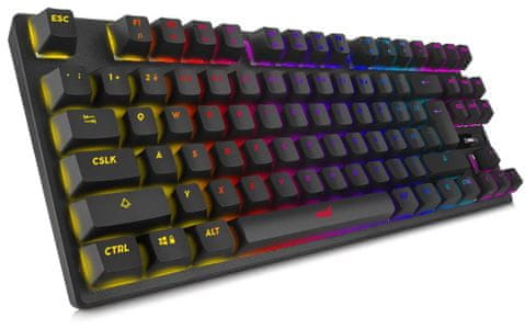 Niceboy ORYX K300X, CZ (oryx-k-300x) mechanická herní klávesnice RGB podsvícení drátová kovová konstrukce membrána odlnost proti nečistotám
