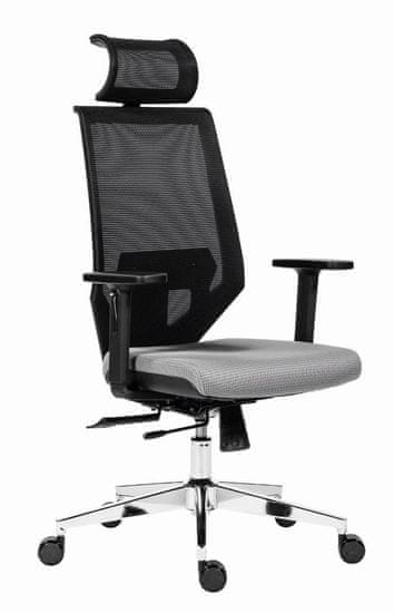 Antares Kancelářská židle s podpěrou bederní páteře Edge šedý