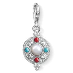 Thomas Sabo Přívěsek "Etnická mince" , 1467-336-7, Charm Club, 925 Sterling silver, mother-of-pearl, simulated coral/turquoise