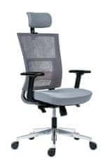 Antares Kancelářská židle NEXT PDH šedá s podhlavníkem