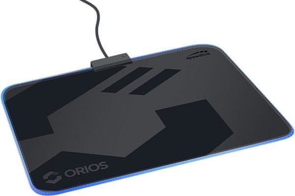 Podložka pod myš Speedlink Orios látková protiskluzová spodní strana podsvícení barevné LED RGB