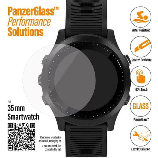 PanzerGlass SmartWatch pro různé typy hodinek, 35 mm čiré (3605)