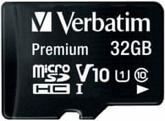 Verbatim Premium microSDHC 32GB UHS-I V10 U1 + SD adaptér (44083)