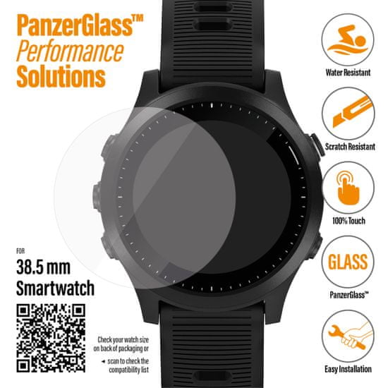 PanzerGlass SmartWatch pro různé typy hodinek, 38,5 mm čiré (3616)