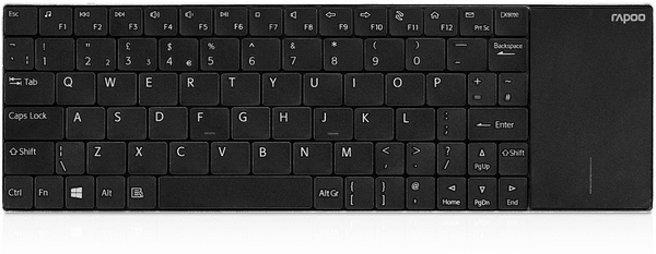Kompaktní klávesnice Rapoo E2710, CZ/SK, černá, bezdrátová, usb bezdrátový přijímač