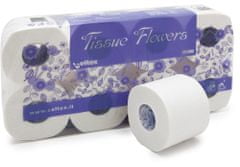 Celtex Toaletní papír Flowers 3vrstvy 250 útržků bílý 8ks - 11200