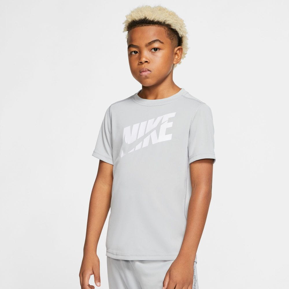 Nike chlapecké tričko NK HBR+ PERF TOP SS XS šedá