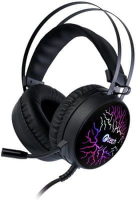 herní sluchátka C-Tech Astro (GHS-16), 50mm měniče, mikrofon, ovladač hlasitosti, 3,5mm jack, USB, LED podsvícení
