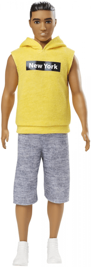 Mattel Barbie Model Ken 131 - žlutá mikina bez rukávu s kapucí