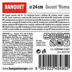 Banquet Kastrol smaltovaný SWEET HOME, 24 × 11,5 cm, 3,7 l, s poklicí